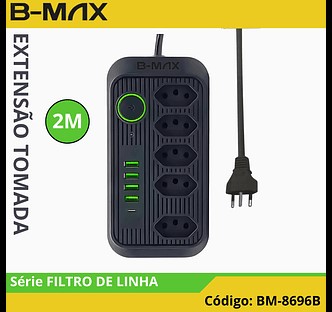  - Extenses    Cod. Extenso de tomada 5 tomada 4 USB Bm-8696B